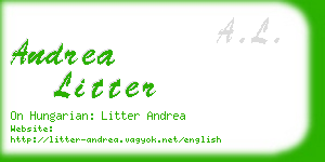 andrea litter business card